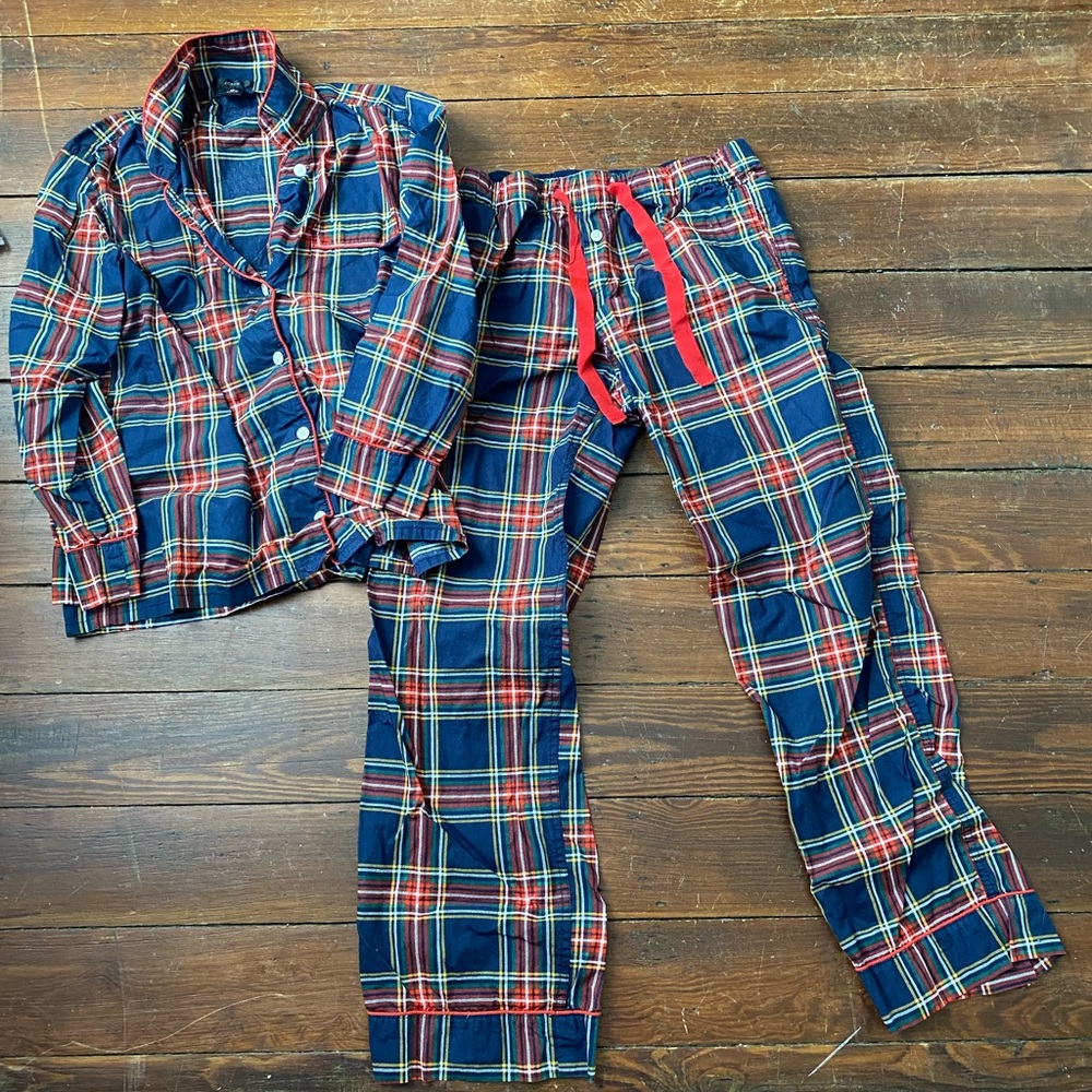 J. Crew Stewart Tartan Plaid Pajama Set Extra Small